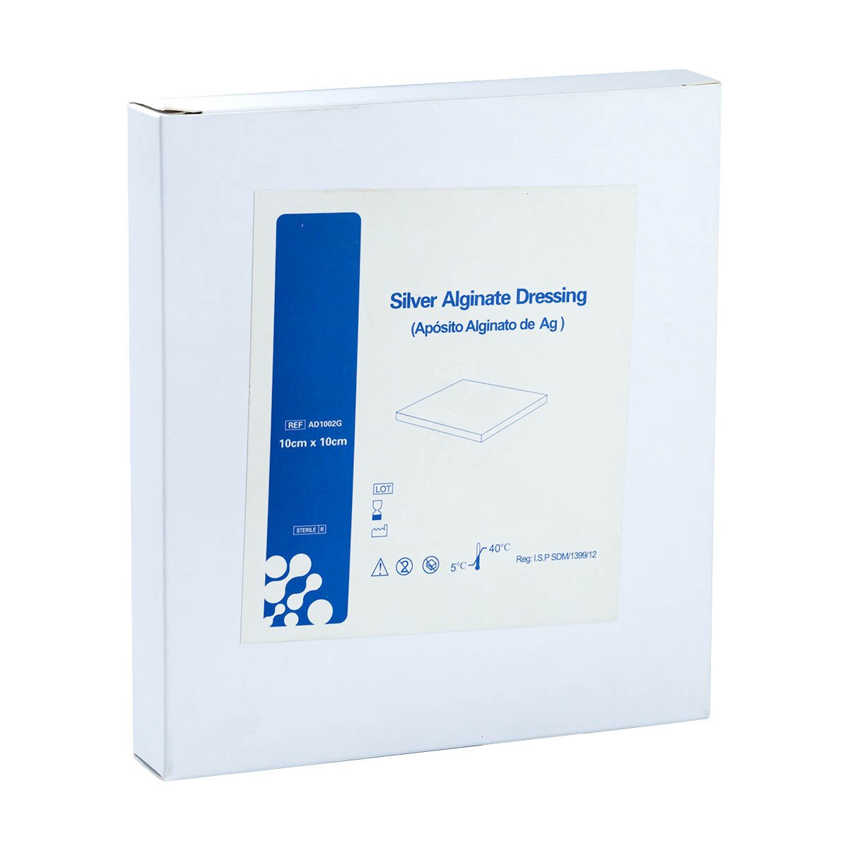Apósito Alginato de calcio con plata 10 x 10 cm 10 unidades - INDUMEDICAL