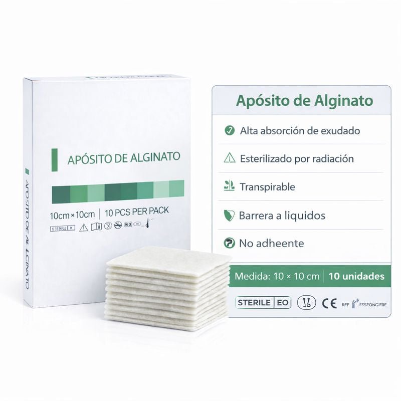 Apósito de alginato 10 x 10 cm ( caja 10 unidades ) - INDUMEDICAL