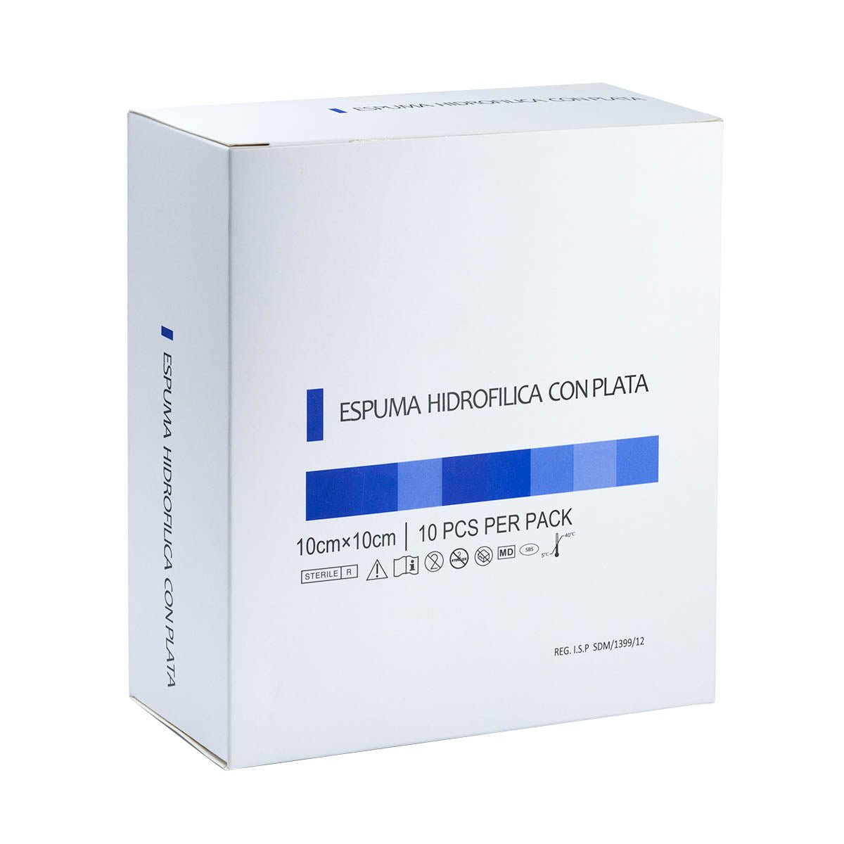 Apósito espuma hidrofilica con plata 10 x 10 cm ( caja 10 unidades) - INDUMEDICAL