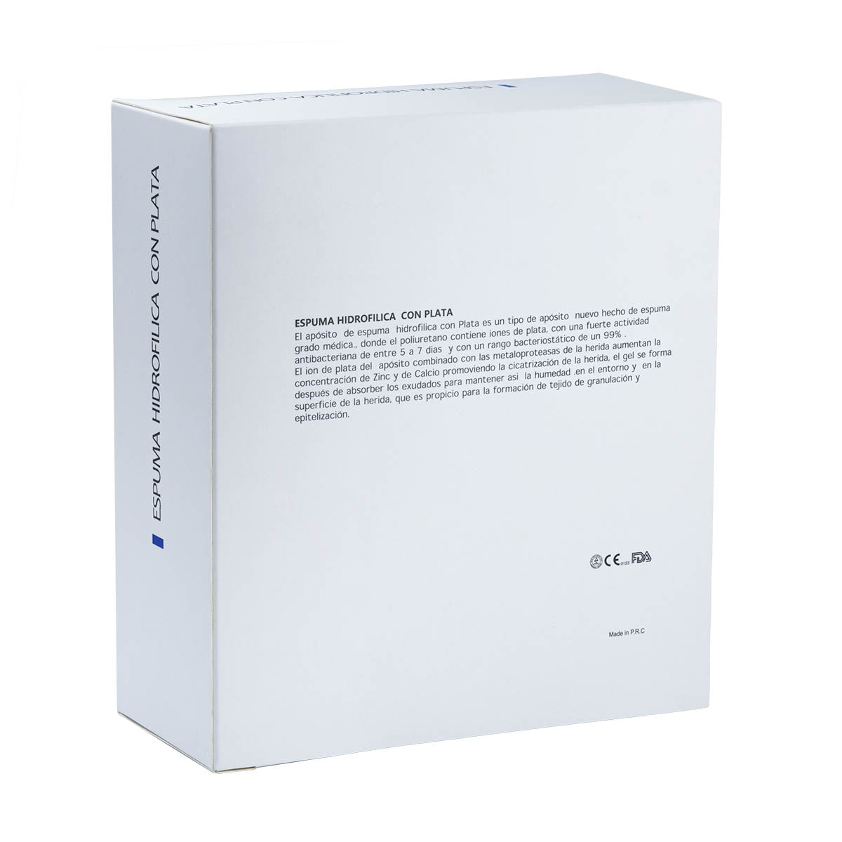 Apósito espuma hidrofilica con plata 10 x 10 cm ( caja 10 unidades) - INDUMEDICAL