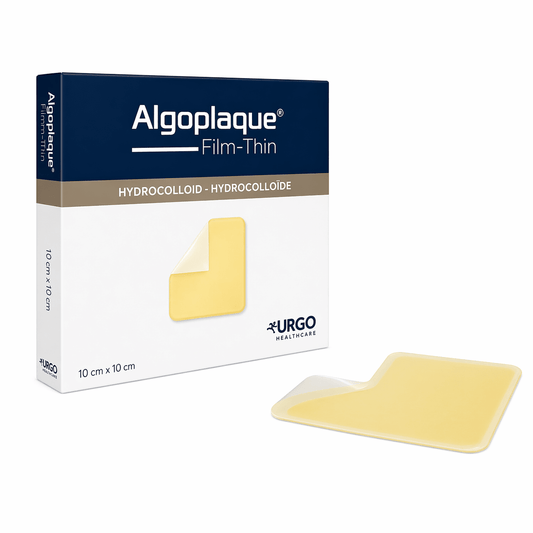 Urgo Algoplaque Film 10x10 cm – Apósito hidrocoloide fino para heridas (Caja 10 unidades) - INDUMEDICAL